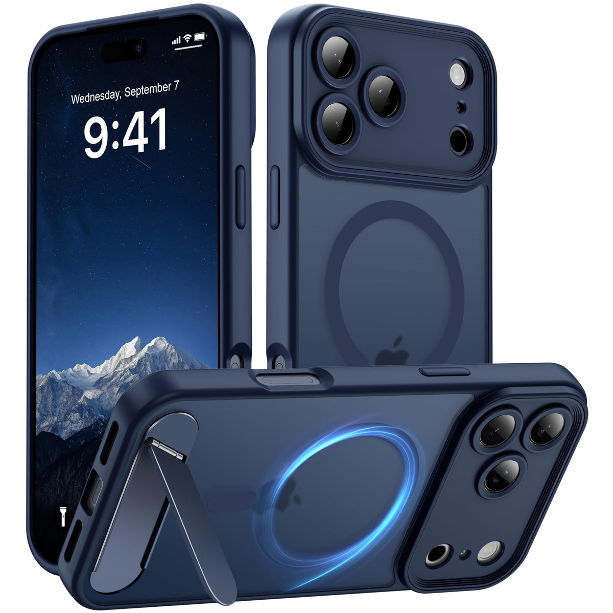 Magnetic Compatible with iPhone 16 Case, [Built-in Kickstand][Full Camera Protection][Compatible with MagSafe][Anti-Fingerprint] Shockproof Phone Case for iPhone 16 6.1",Brown