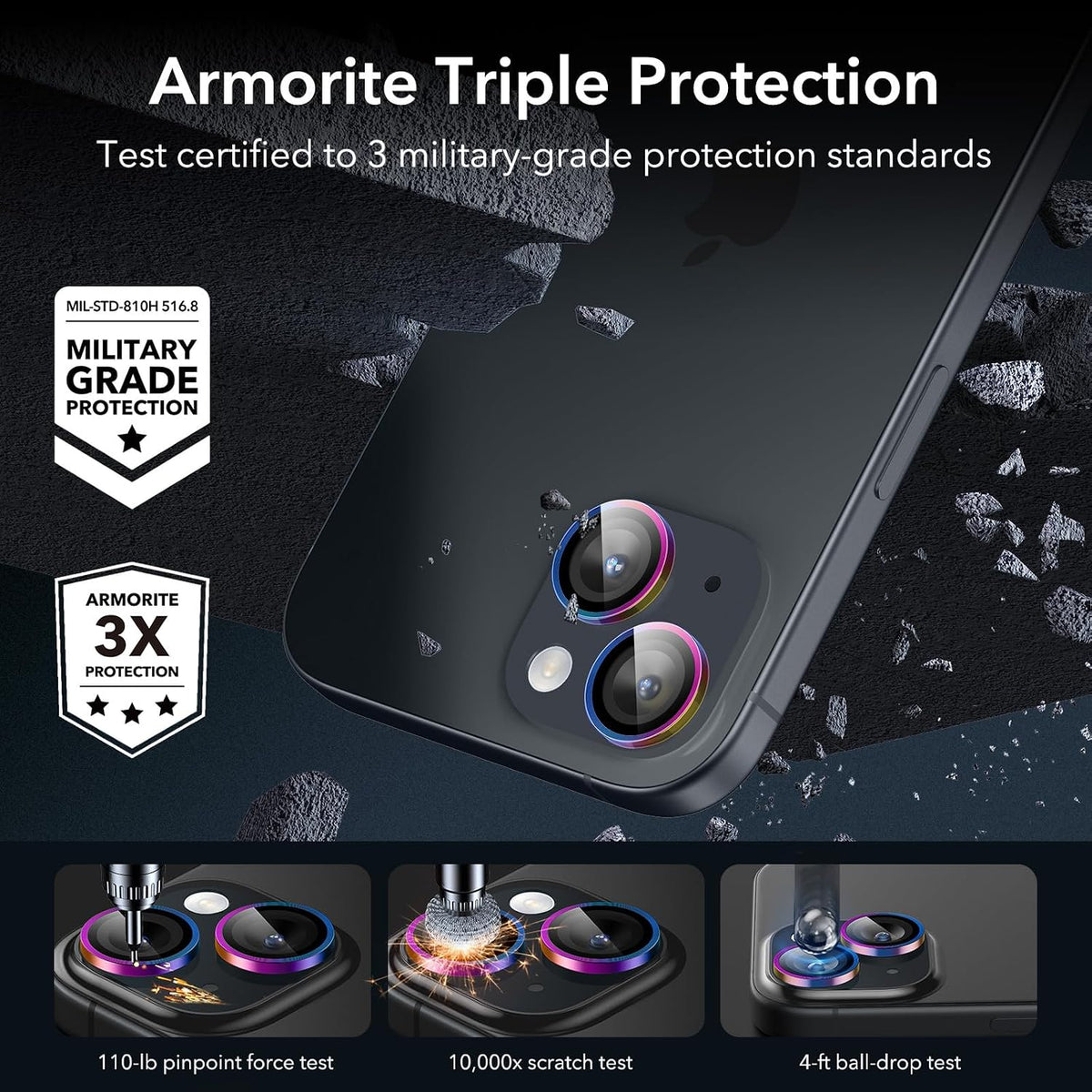 ESR for iPhone Duo Camera Lens Protector, 1 Pack, Blue