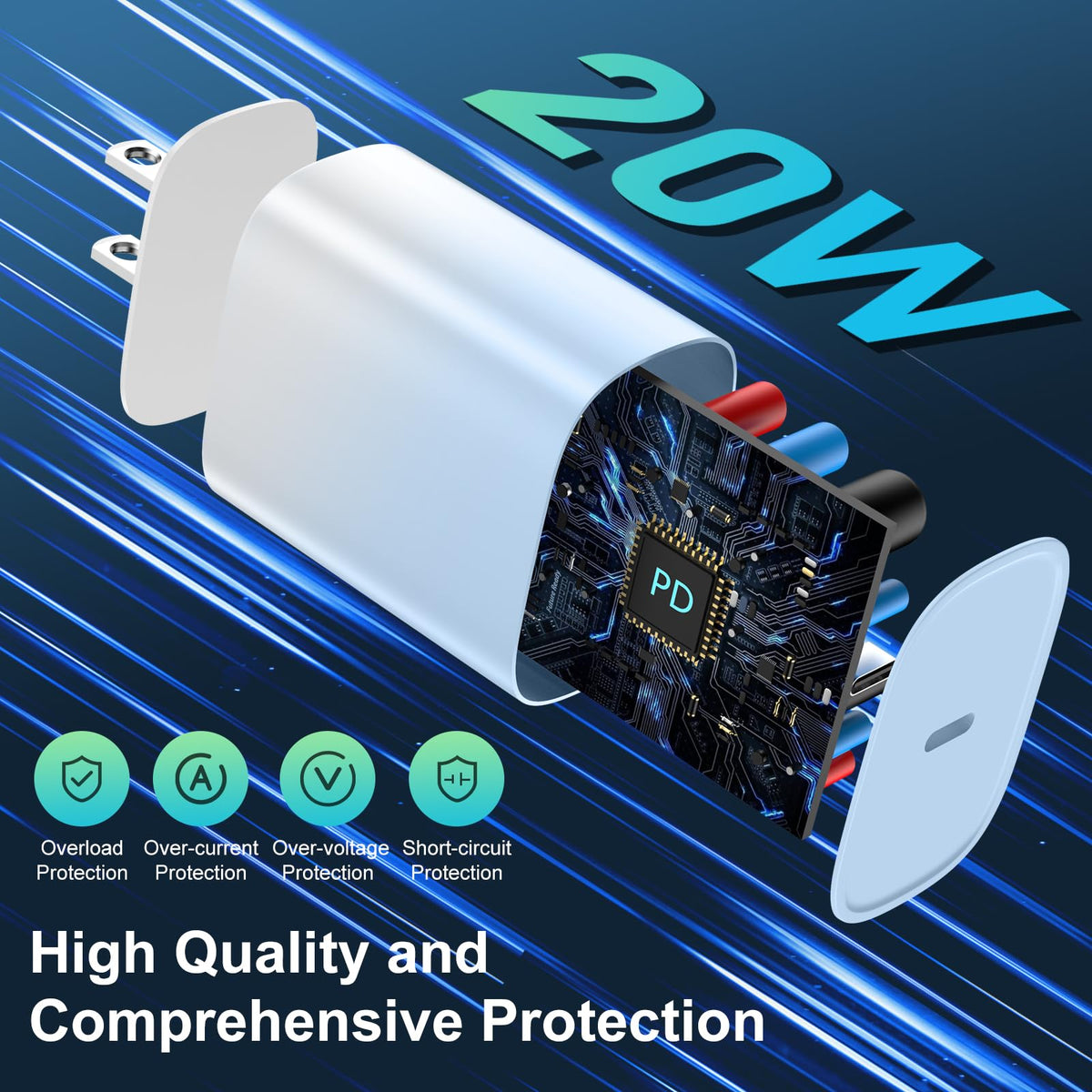 iPhone 14 13 12 11 Charger Fast Charging 20W USB C Charger Type C Charger Fast Charging Block with 10FT Long USB C to Lightning Cable for iPhone 14/13/12/12 Pro Max/11/Xs Max/XR/X,AirPods Pro,2 Pack
