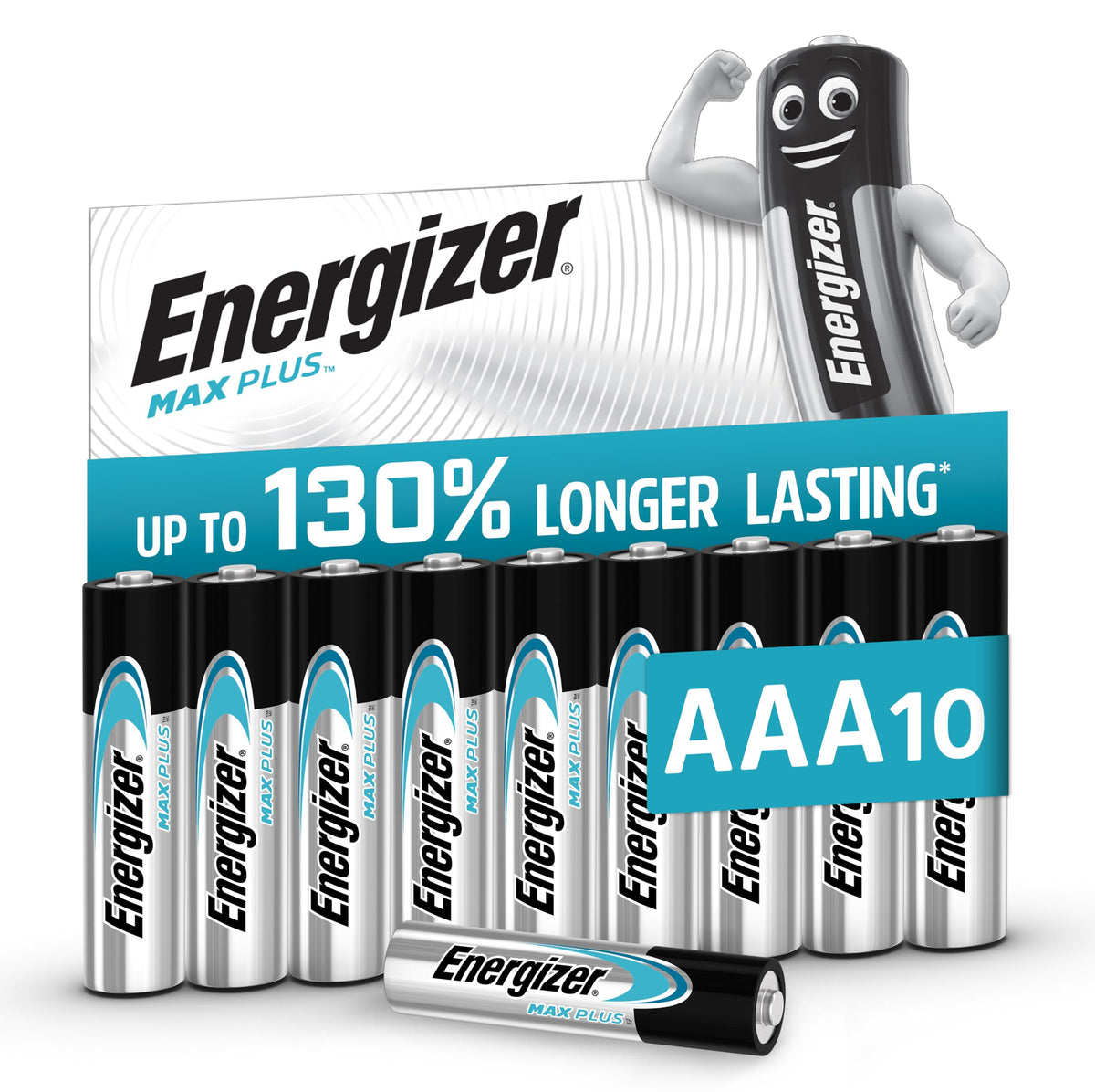 Energizer Max Plus AA Batteries (10 Pack) 200% Longer Lasting