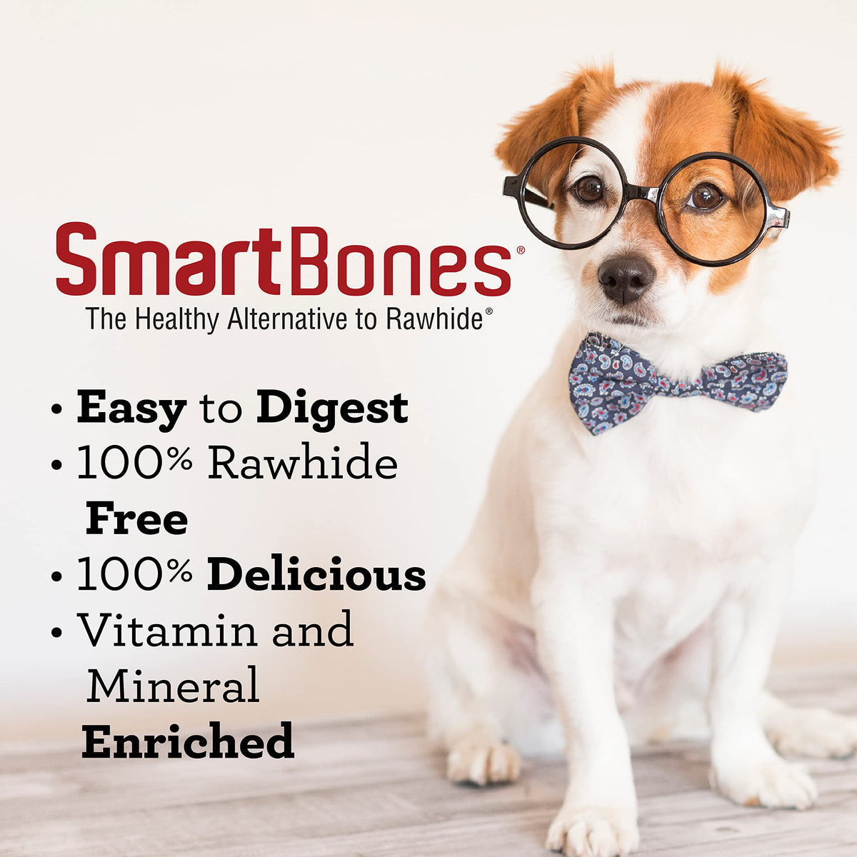 SmartBones Mini Bones Rawhide-Free Dog Treat, Real Peanut Butter, 24 Count