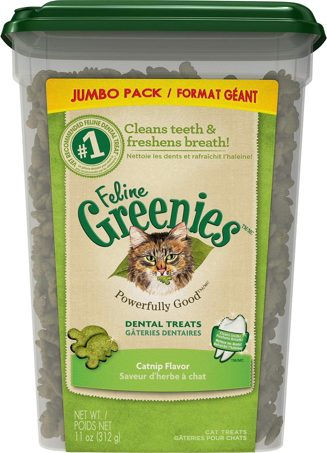 Greenies Feline Natural Dental Cat Treats, Catnip Flavor, 4.6 oz