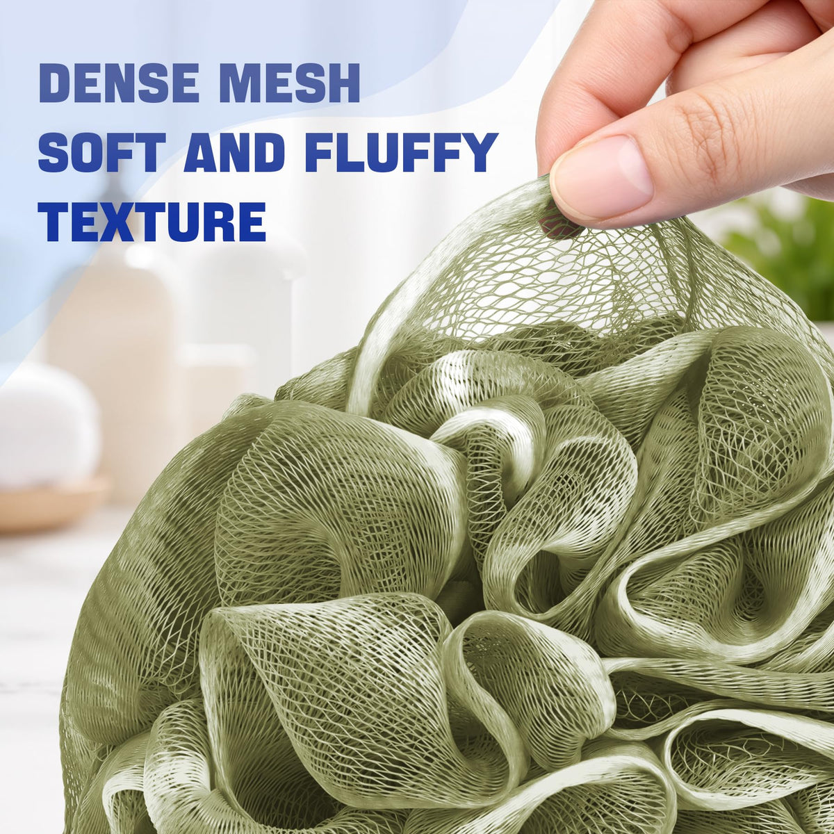 AmazerBath Loofah Sponge 75g/Piece, Exfoliating Bath Sponge Body Scrubber - Loofa Set of 4 Flower Color (Large, Green-Purple)