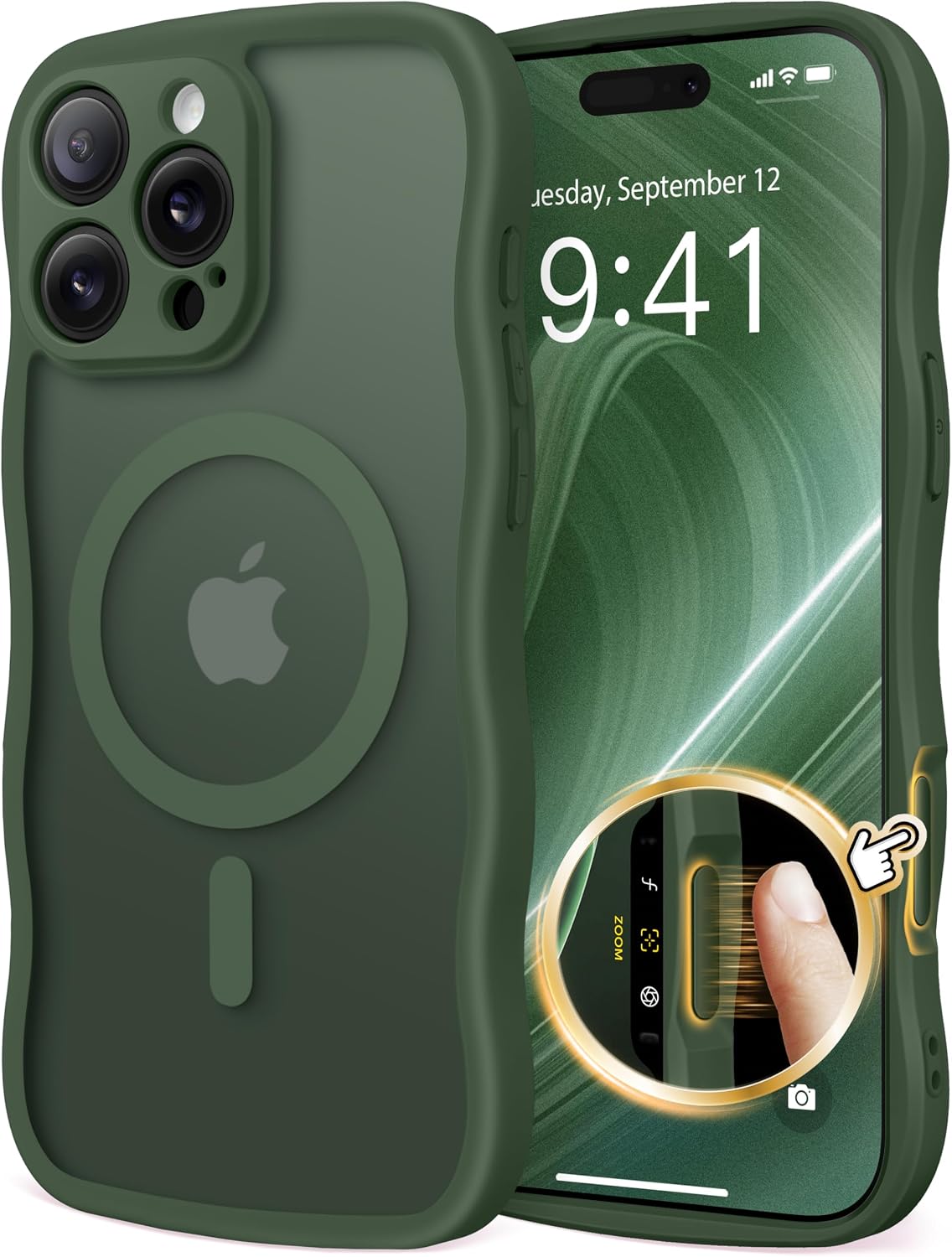 CAPRARO Cute for iPhone 11 Case, Compatible with MagSafe Stone