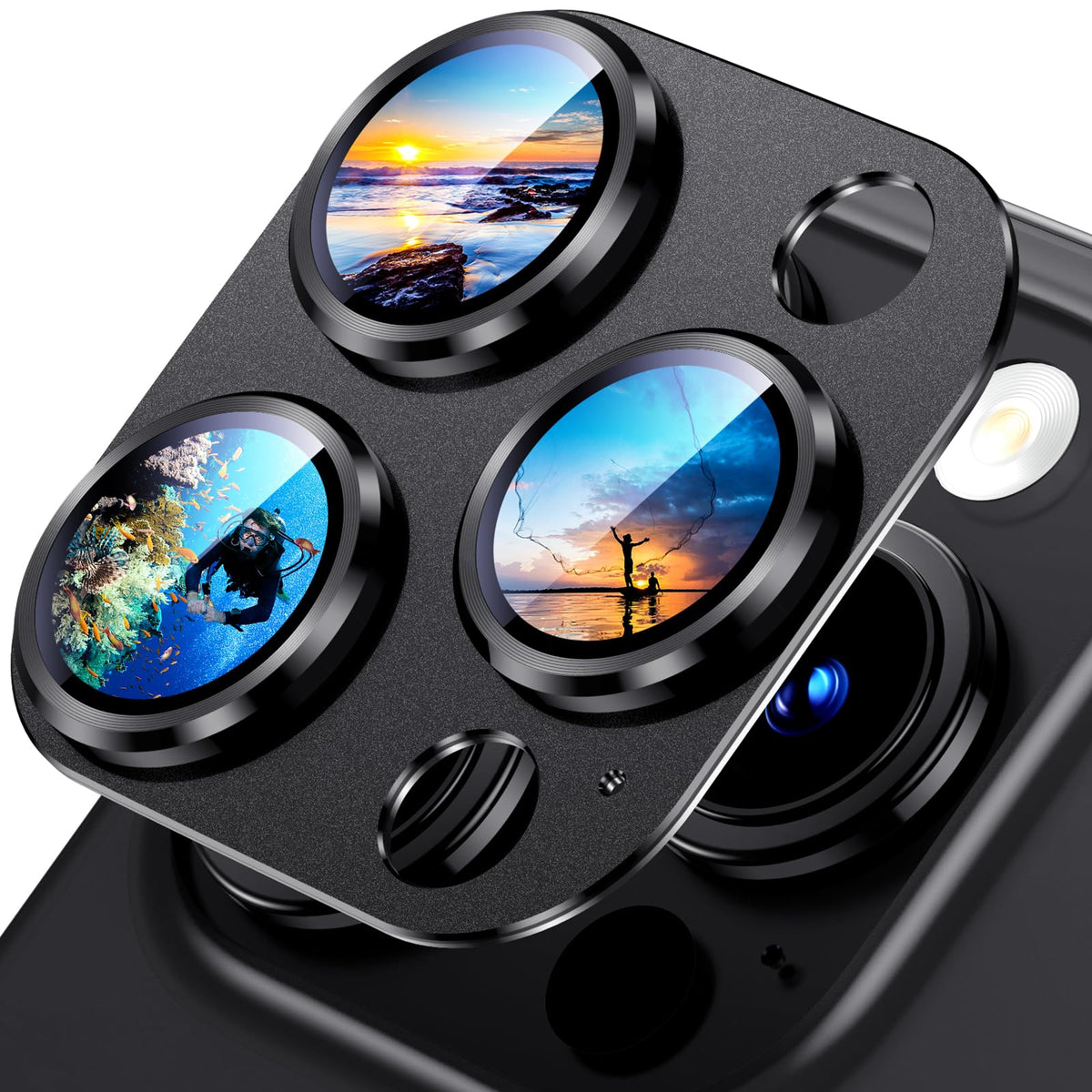Uyiton for iPhone 18 Pro Camera Lens Protector, Metal Frame Glass Cover