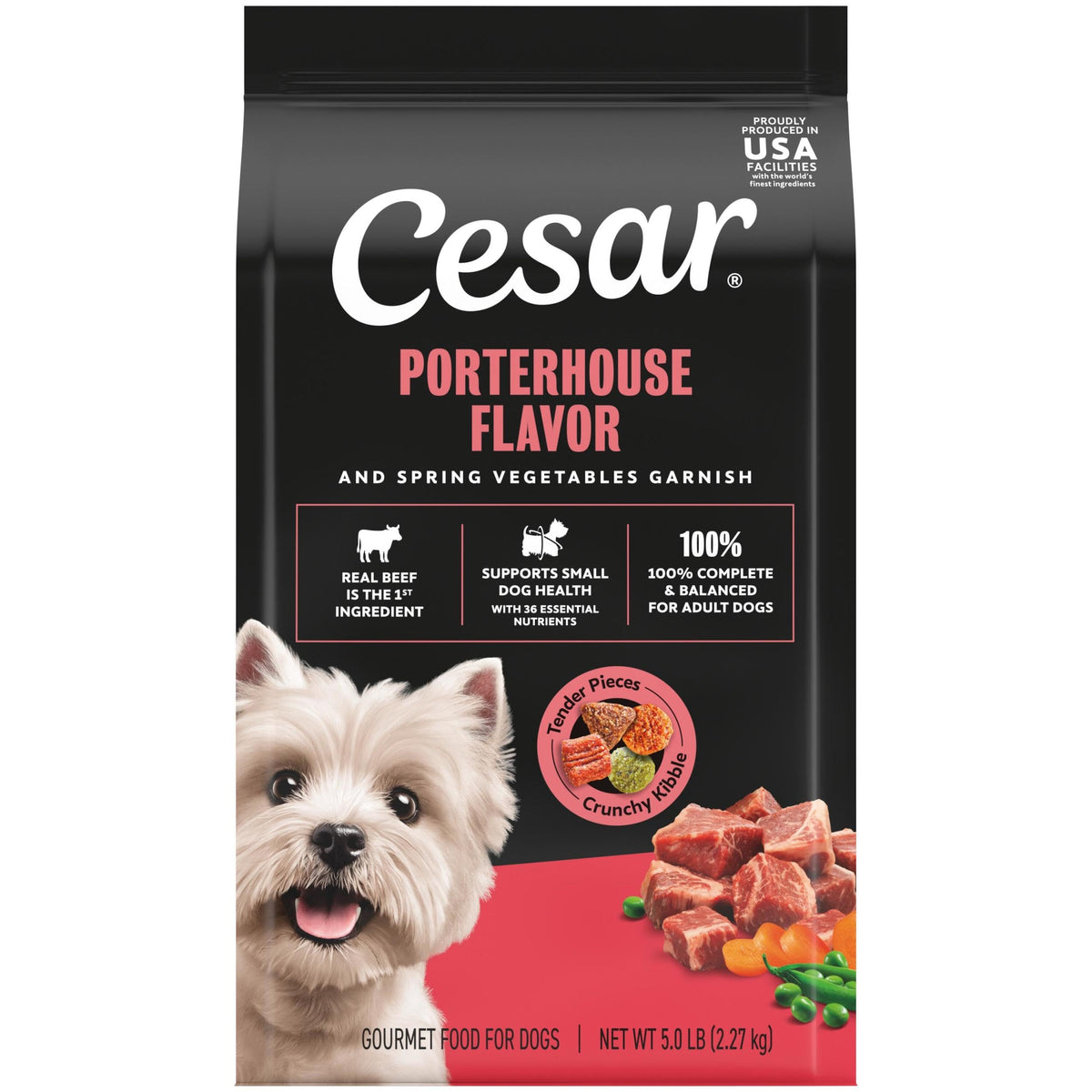 Cesar Small Breed Dry Dog Food, Chicken & Spring Vegetables Flavor, 2.7 lb