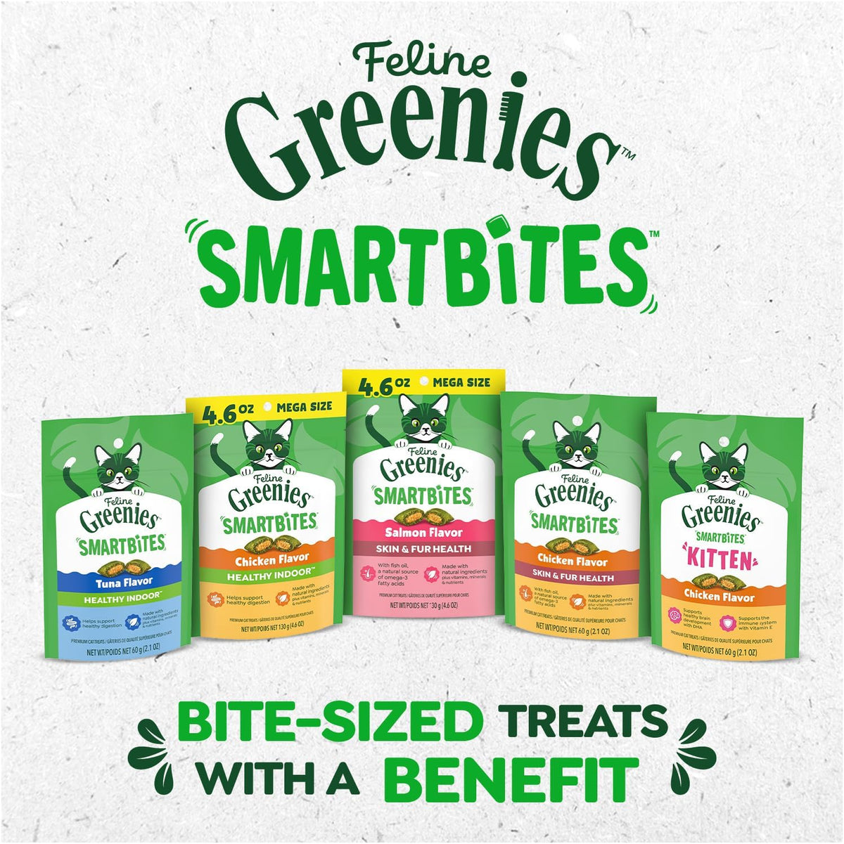 Greenies Feline Smartbites Healthy Indoor Cat Treats, Chicken, 4.6 oz