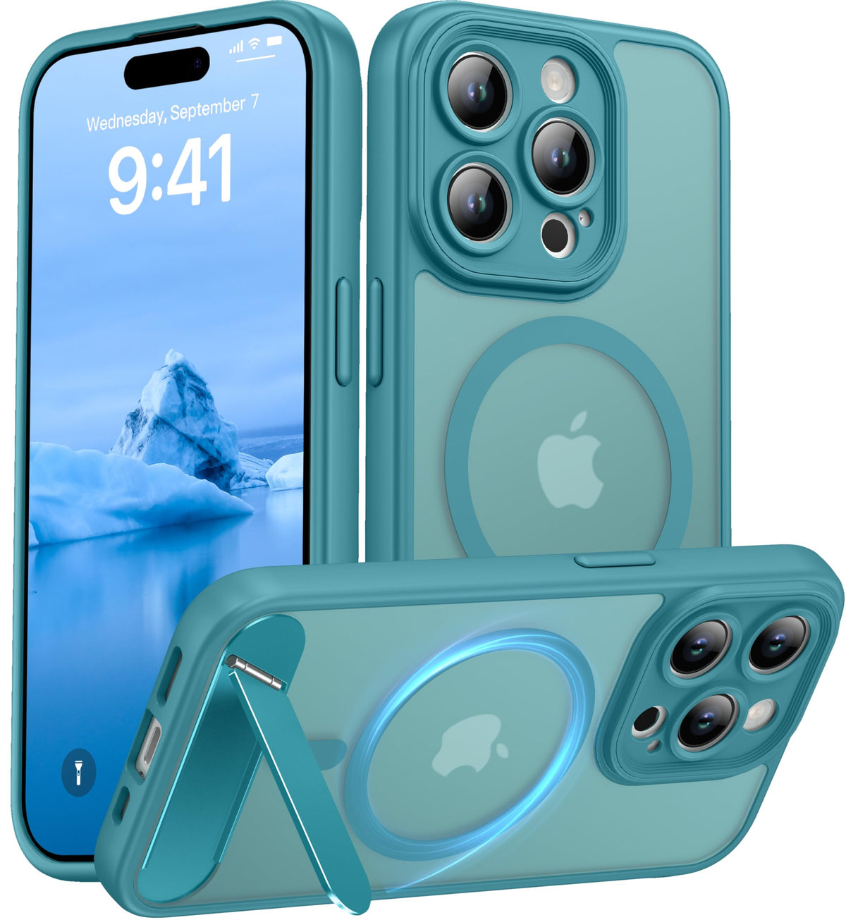 Magnetic Compatible with iPhone 16 Case, [Built-in Kickstand][Full Camera Protection][Compatible with MagSafe][Anti-Fingerprint] Shockproof Phone Case for iPhone 16 6.1",Brown