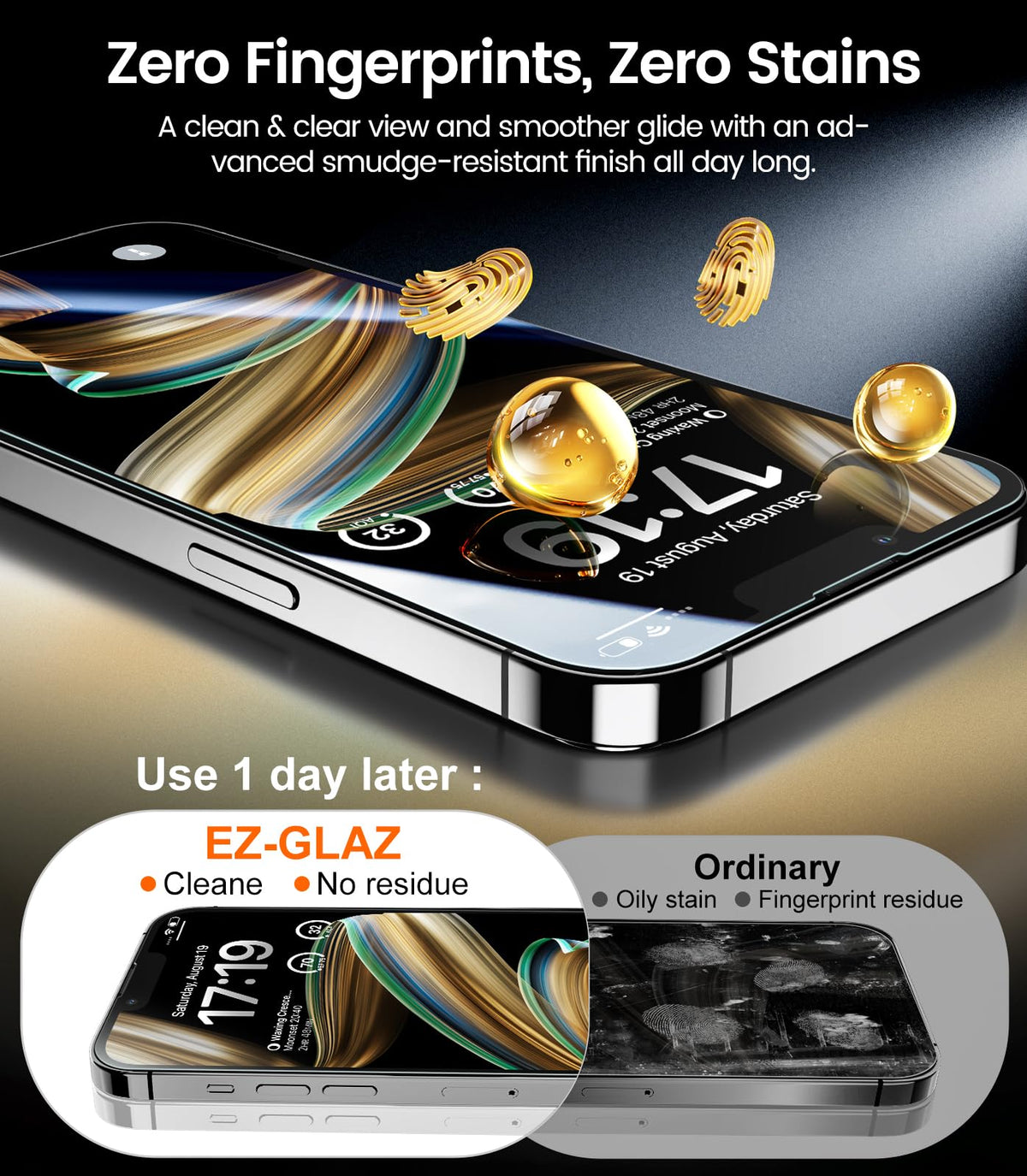 EZ-GLAZ-4 Pack for iPhone 17 Pro Max Privacy Screen Protector (6.9")
