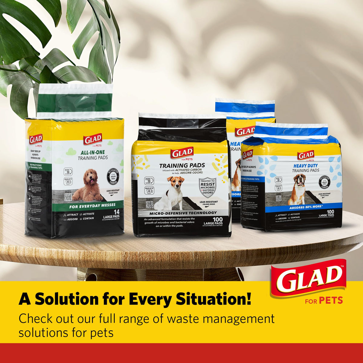 Glad for Pets, Activated Carbon, Large Puppy Pads, Dog Pee Pads, 150 Count