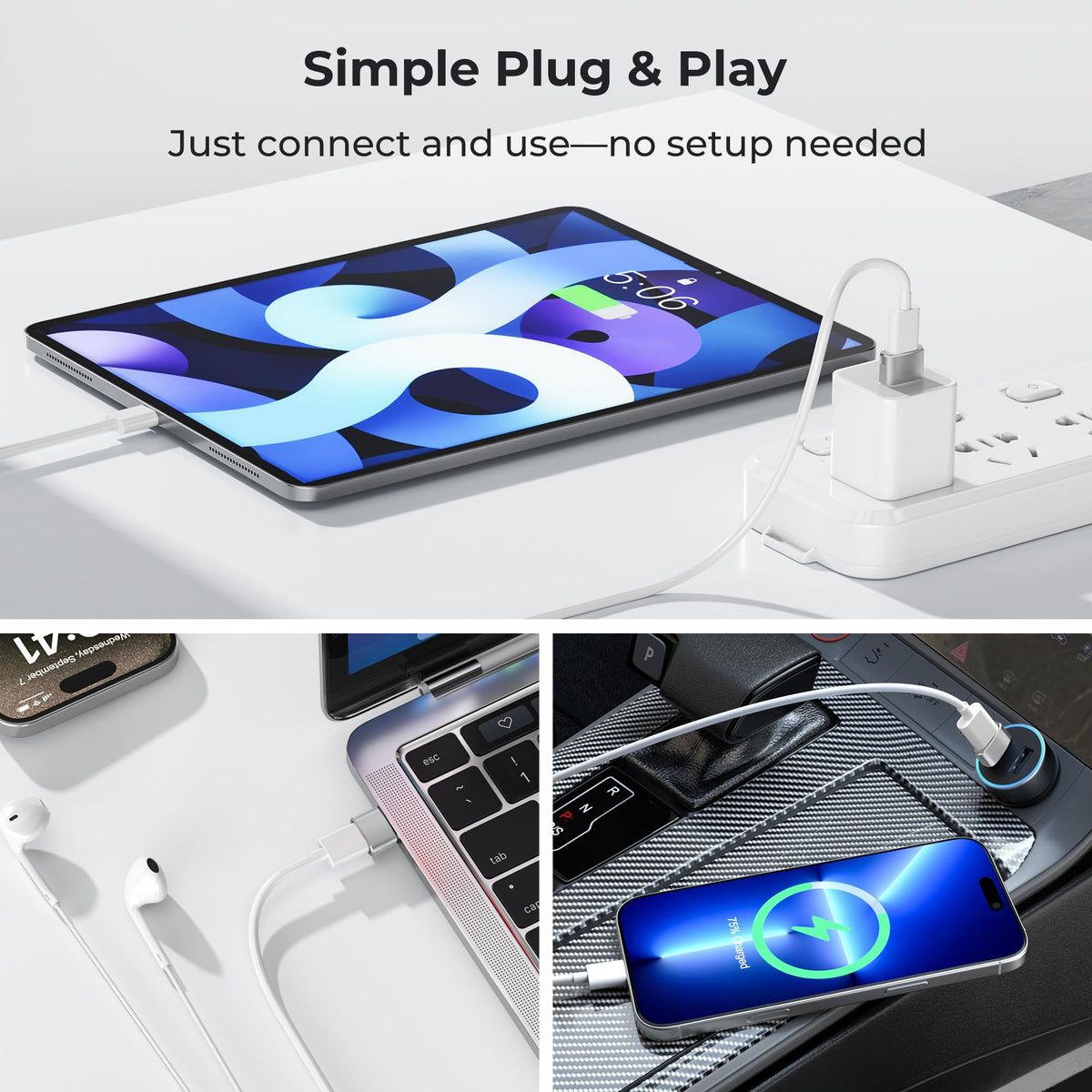 Basesailor USB to USB C Adapter,USBC Female to USB A Male Charger Adapter