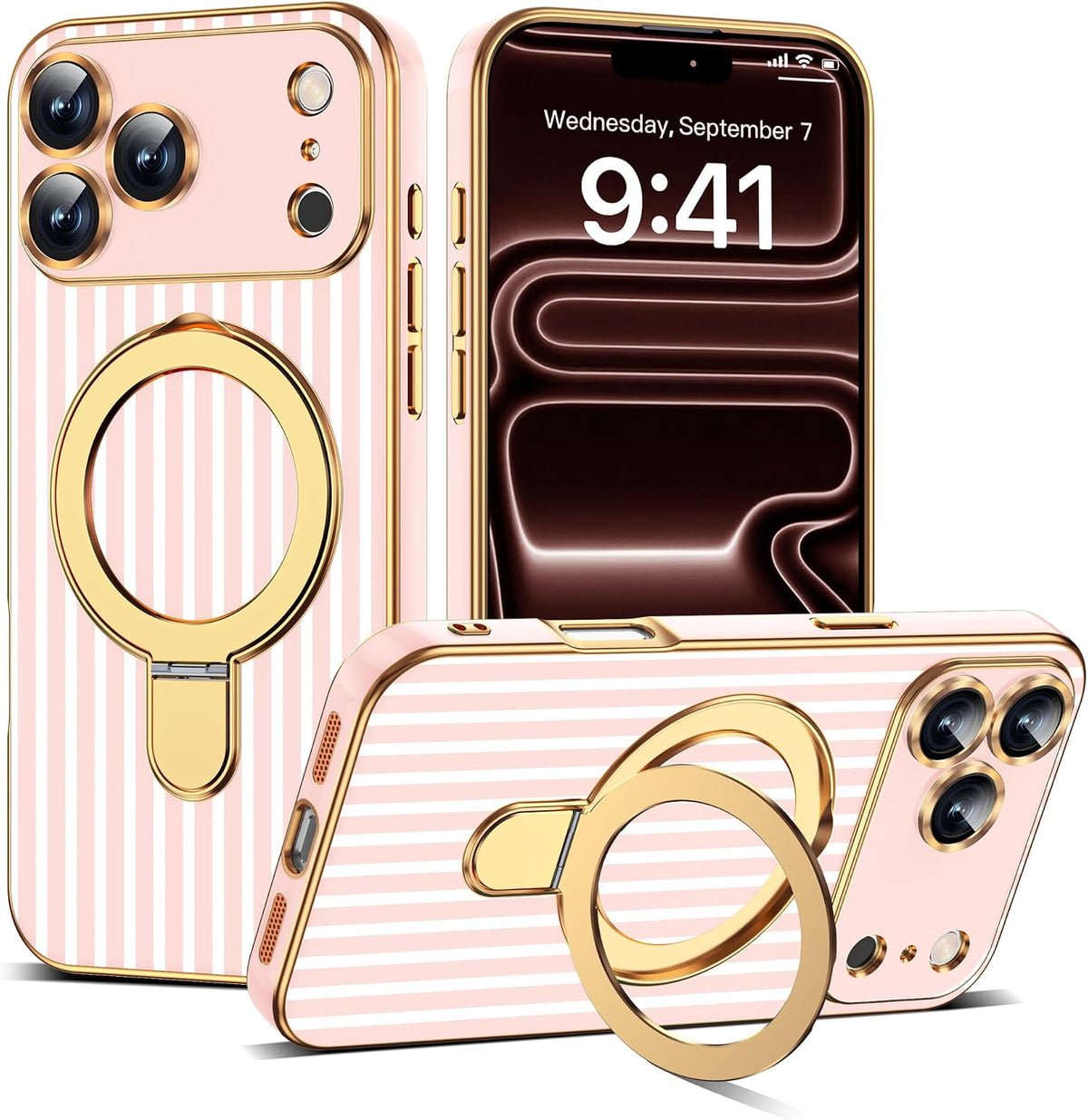 Marble Pattern Case for iPhone 11 with Stand 6.1",M-Purple