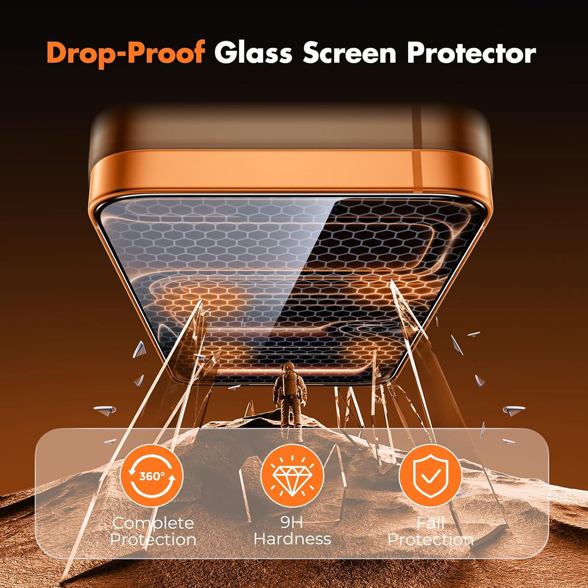 UNBREAKcable 3-Pack Screen Protector for iPhone 15, Full Coverage