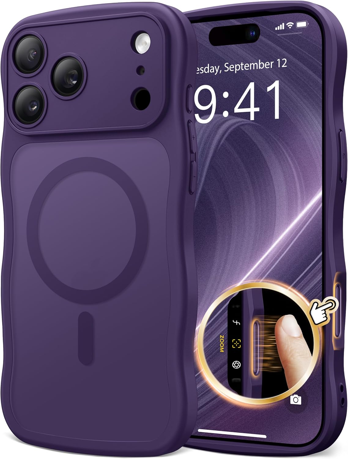CAPRARO Cute for iPhone 11 Case, Compatible with MagSafe Stone
