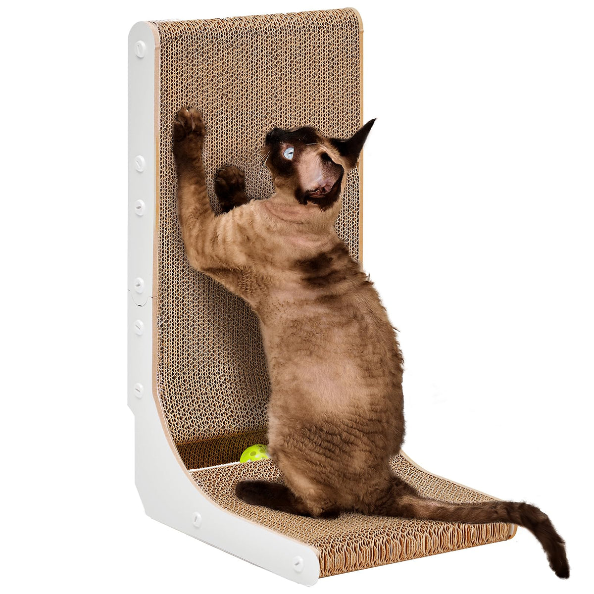EHEYCIGA Cardboard Cat Scratcher for Indoor Cats, 26.8 Inch, Brown