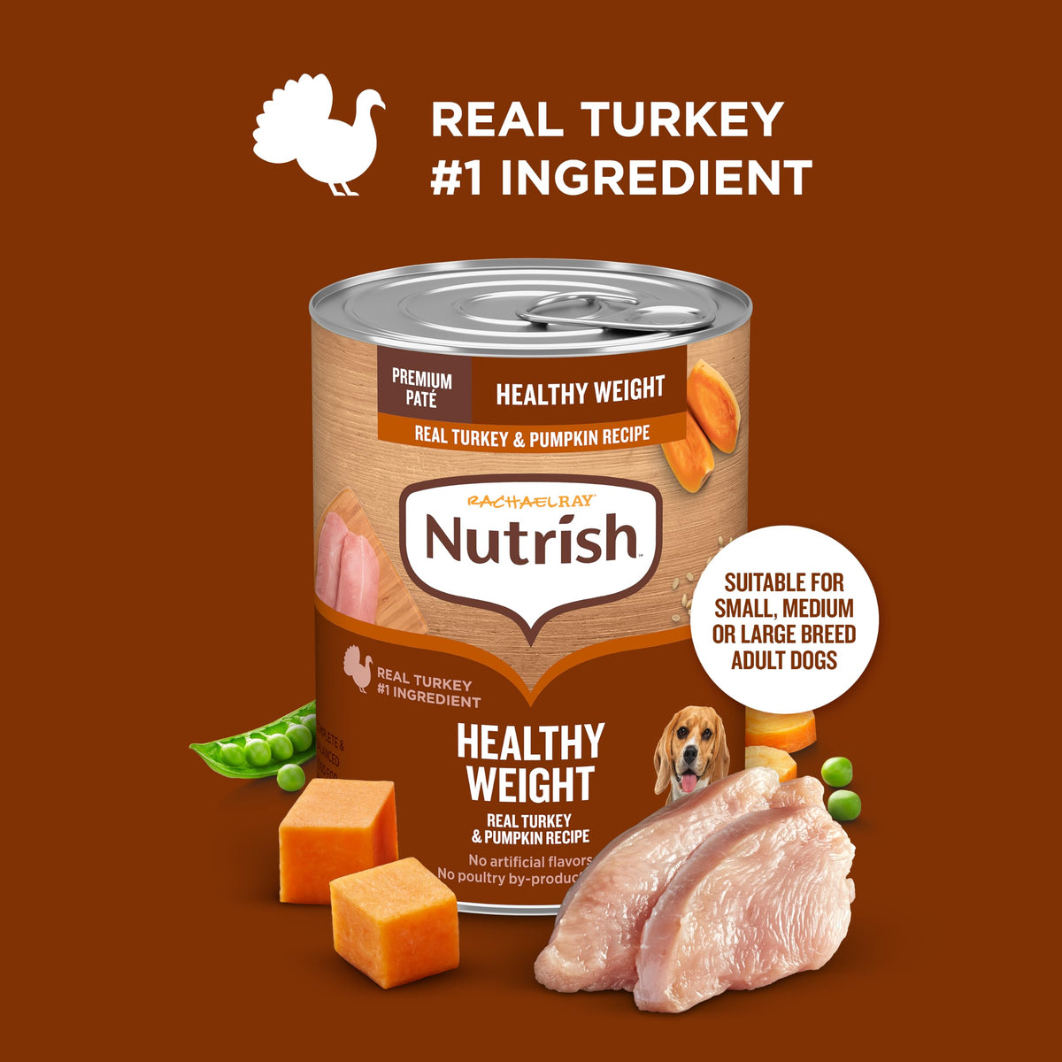 Nutrish Beef Paté Wet Dog Food, 13 oz. Can, 12 Pack (Rachael Ray)
