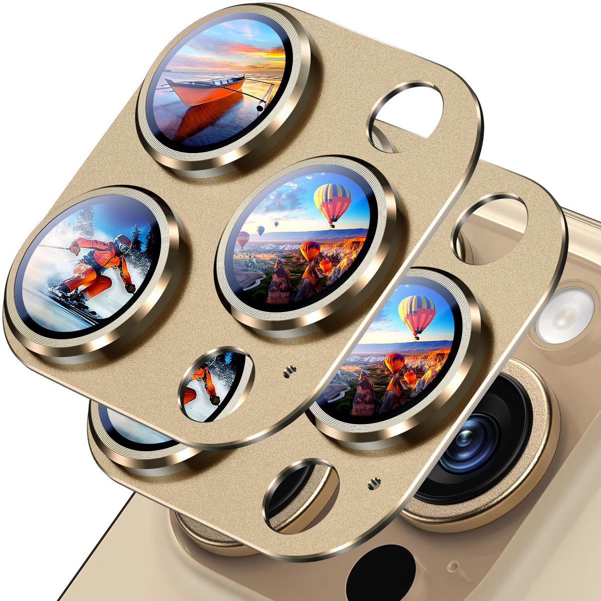 Uyiton for iPhone 18 Pro Camera Lens Protector, Metal Frame Glass Cover