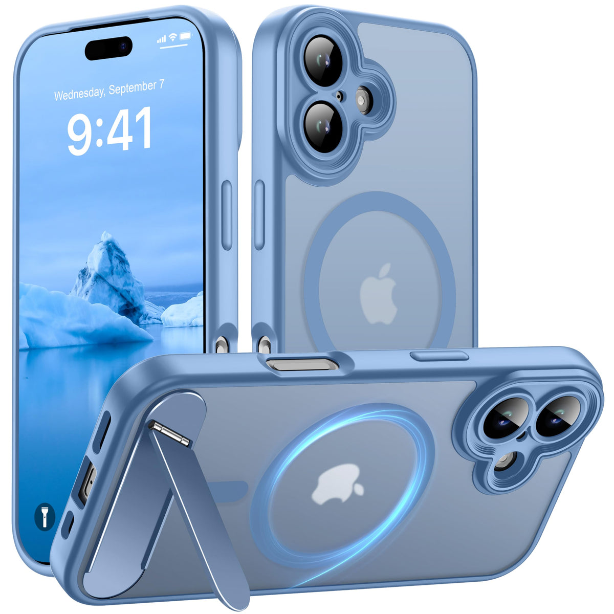 Magnetic Compatible with iPhone 16 Case, [Built-in Kickstand][Full Camera Protection][Compatible with MagSafe][Anti-Fingerprint] Shockproof Phone Case for iPhone 16 6.1",Brown