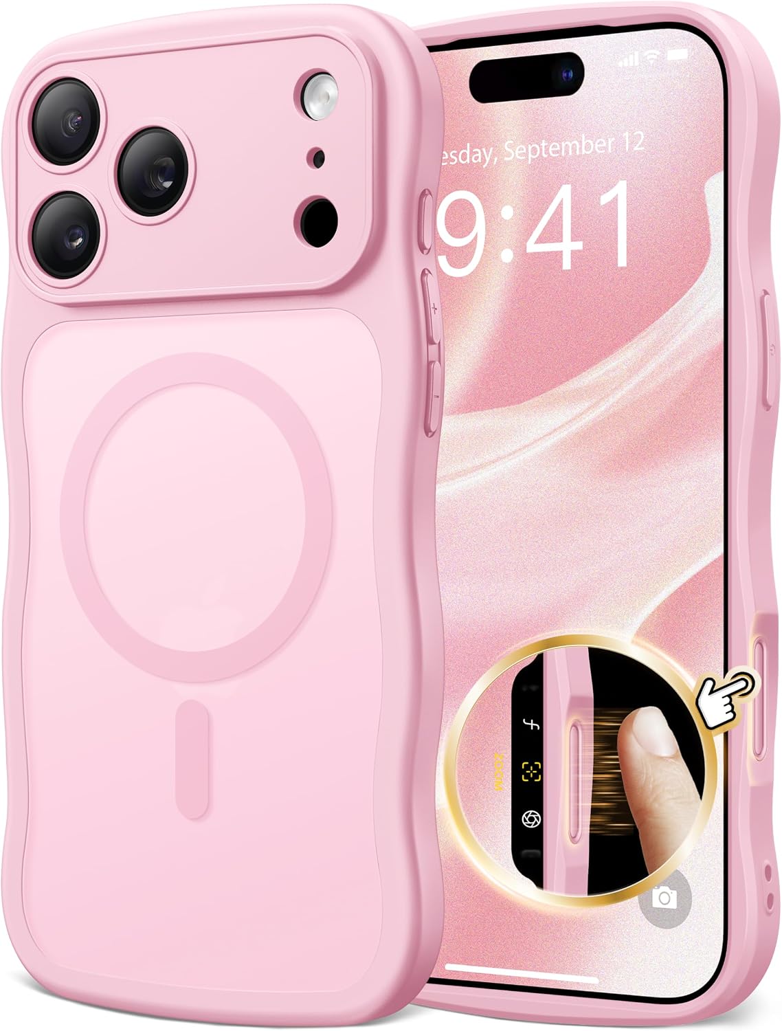 CAPRARO Cute for iPhone 11 Case, Compatible with MagSafe Stone