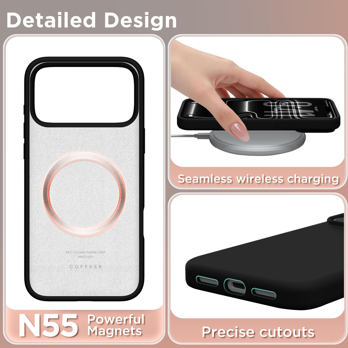 Magnetic for iPhone 18 Pro /17 Pro Case Silicone, Wine Red