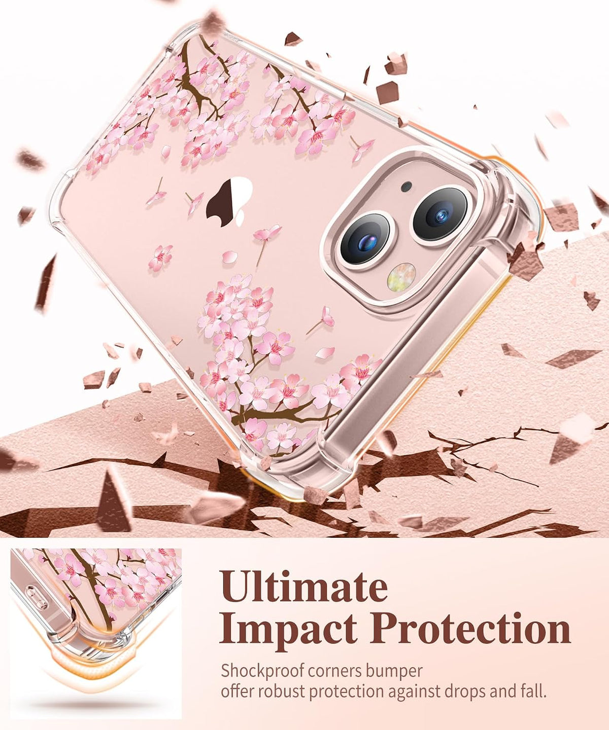 GVIEWIN for iPhone 11 Case Floral, Screen Protector & Camera Lens Protector