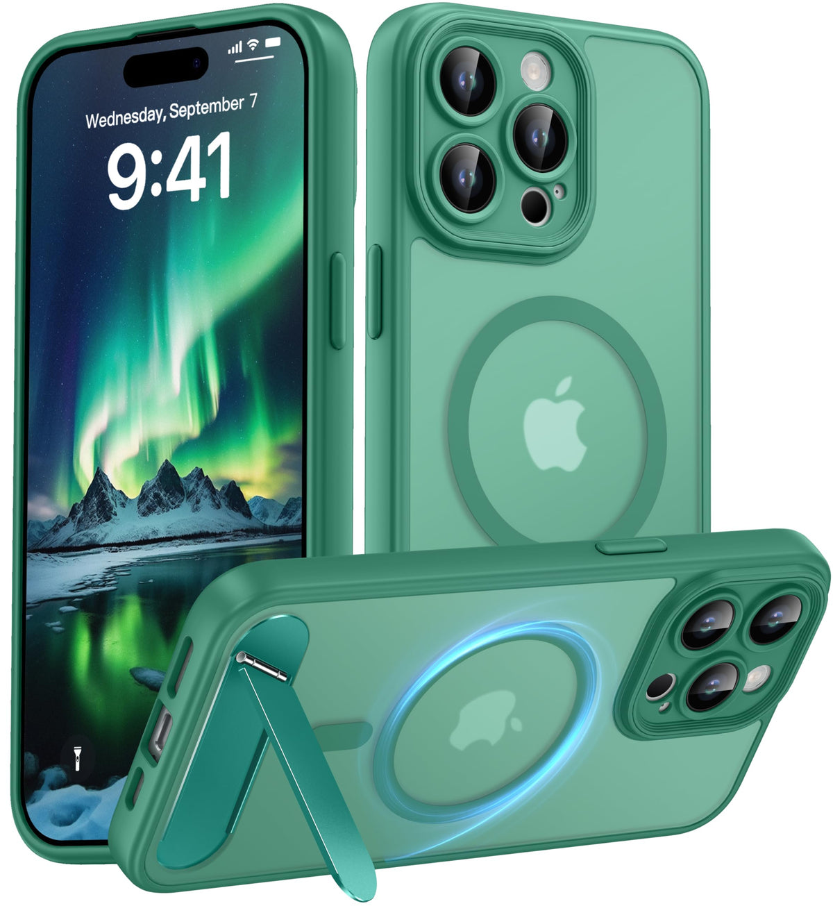 Magnetic Compatible with iPhone 16 Case, [Built-in Kickstand][Full Camera Protection][Compatible with MagSafe][Anti-Fingerprint] Shockproof Phone Case for iPhone 16 6.1",Brown