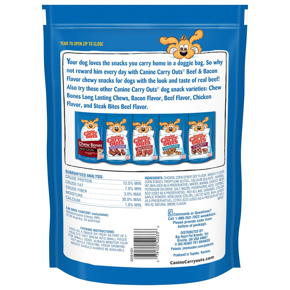 Canine Carry Outs Bacon Flavor Dog Treats, 47 Ounce Bag