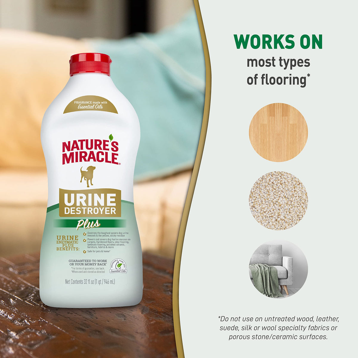 Nature's Miracle Dog Urine Destroyer Plus, Enzymatic Cleaner, 32 oz