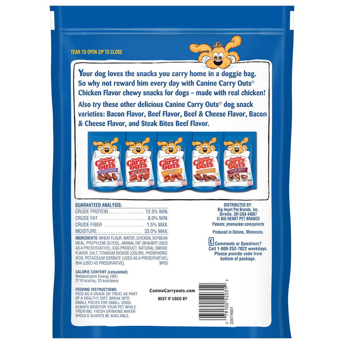 Canine Carry Outs Bacon Flavor Dog Treats, 47 Ounce Bag
