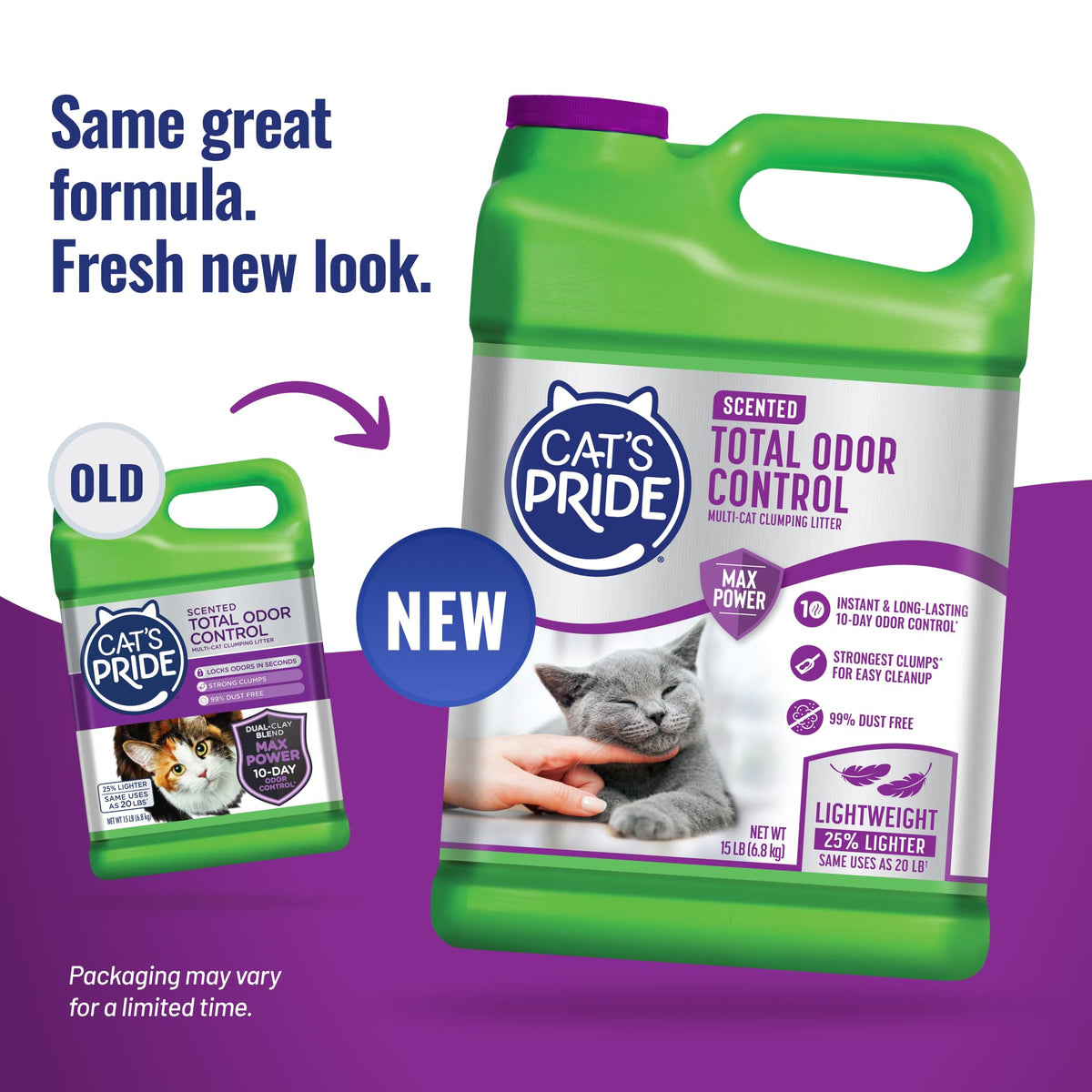 Cat's Pride Total Odor Control, Max Power, Clumping Litter Unscented 15lb