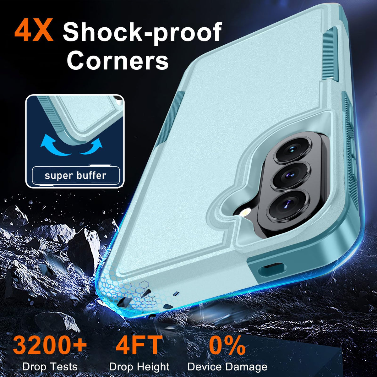 Case for Samsung Galaxy A16 5G,Full Body Heavy Duty Cover,Mint Green