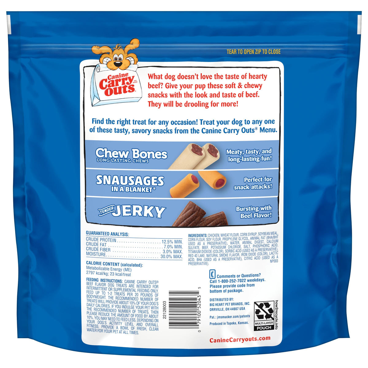 Canine Carry Outs Bacon Flavor Dog Treats, 47 Ounce Bag