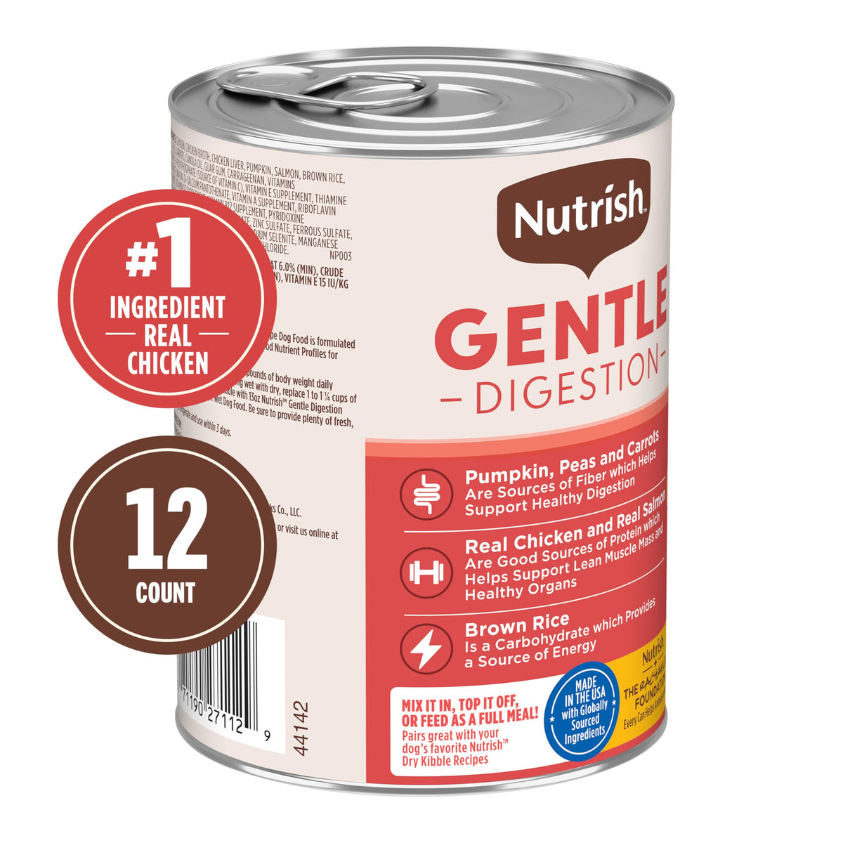 Nutrish Beef Paté Wet Dog Food, 13 oz. Can, 12 Pack (Rachael Ray)