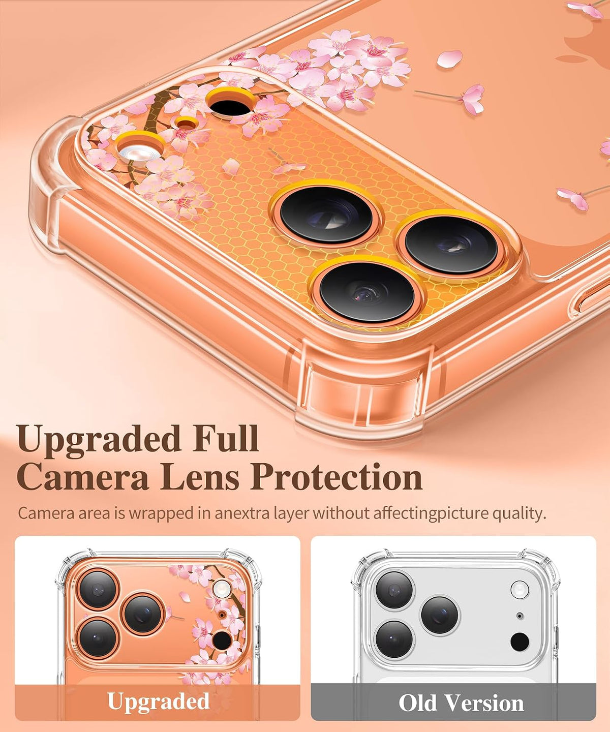 GVIEWIN for iPhone 17 Case Floral Clear Slim Women