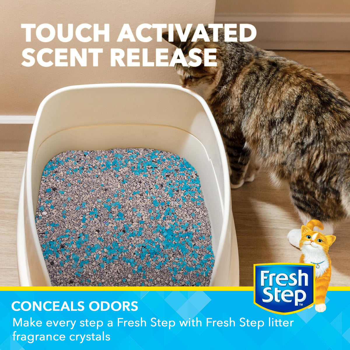 Fresh Step - Cat Litter Deodorizer, Litter Box Crystals, Fresh Scent, 15 oz