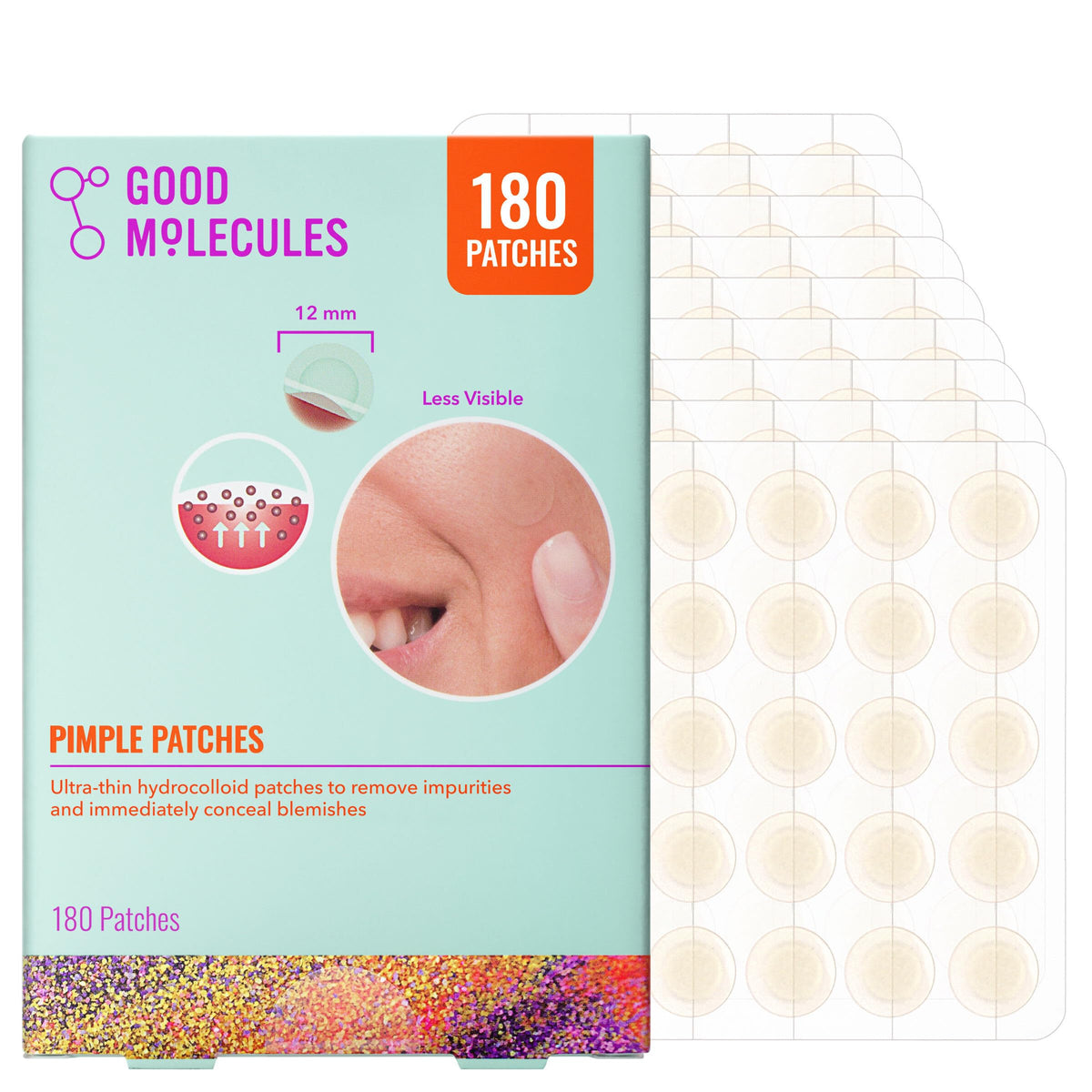 Good Molecules Pimple Patches, Hydrocolloid Patches for Face, 60 Count