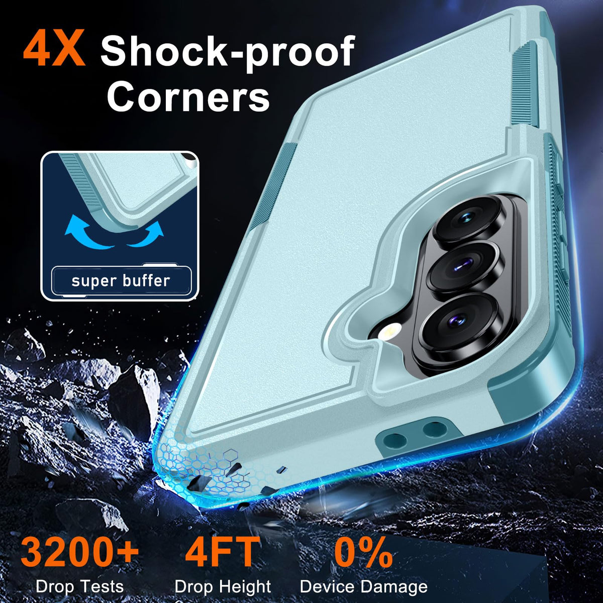 Case for Samsung Galaxy A16 5G,Full Body Heavy Duty Cover,Mint Green