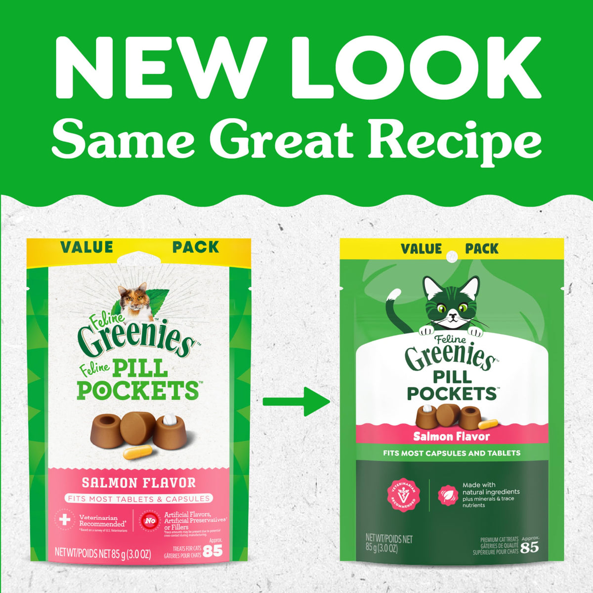 Greenies Feline Pill Pockets Soft Cat Treats, Chicken Flavor, 85 count