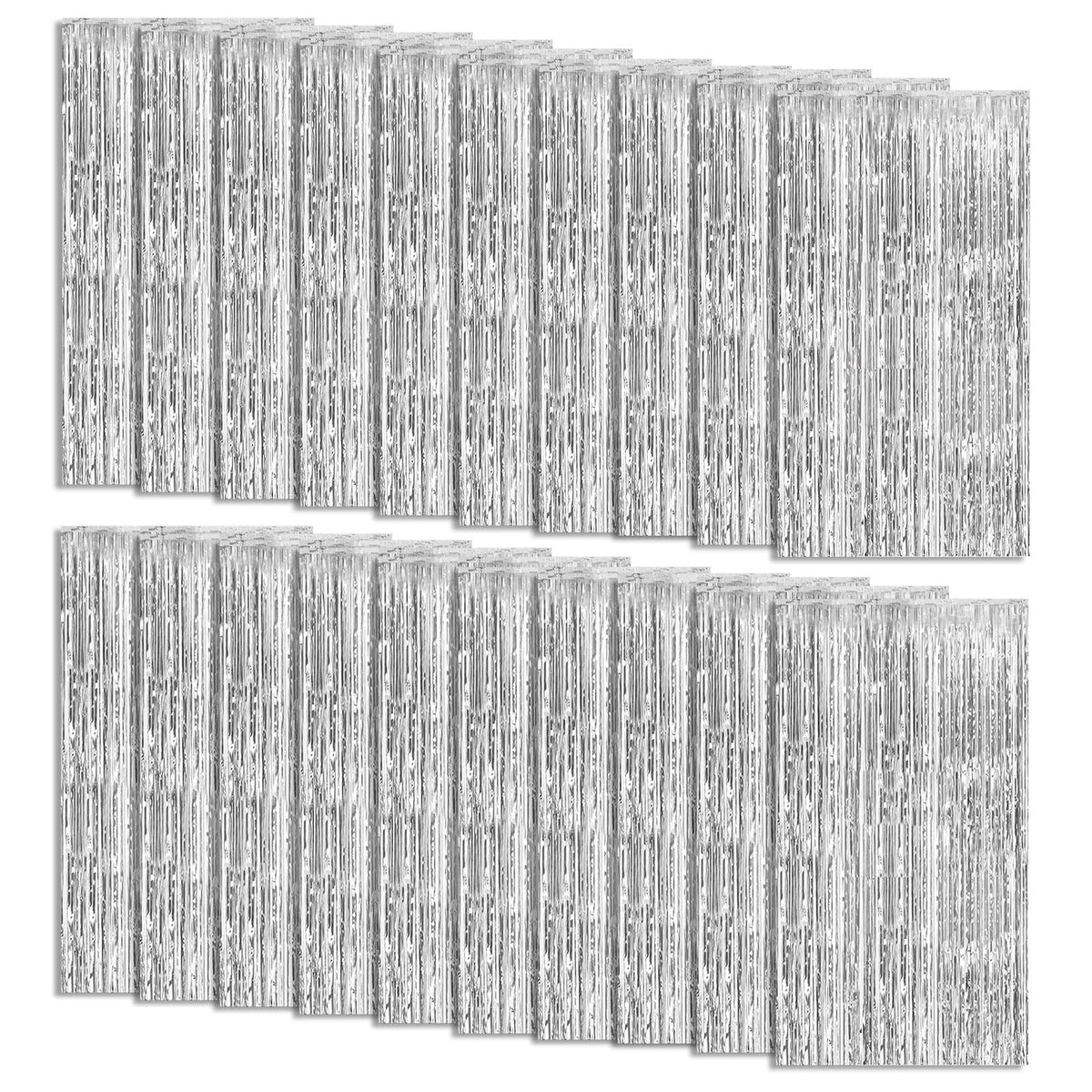 10 Pack Foil Curtain Backdrop Gold Metallic Tinsel Foil Fringe Curtains Photo Booth Props for Birthday Wedding Engagement Baby Shower Bachelorette Christmas Holiday Celebration Party Decorations