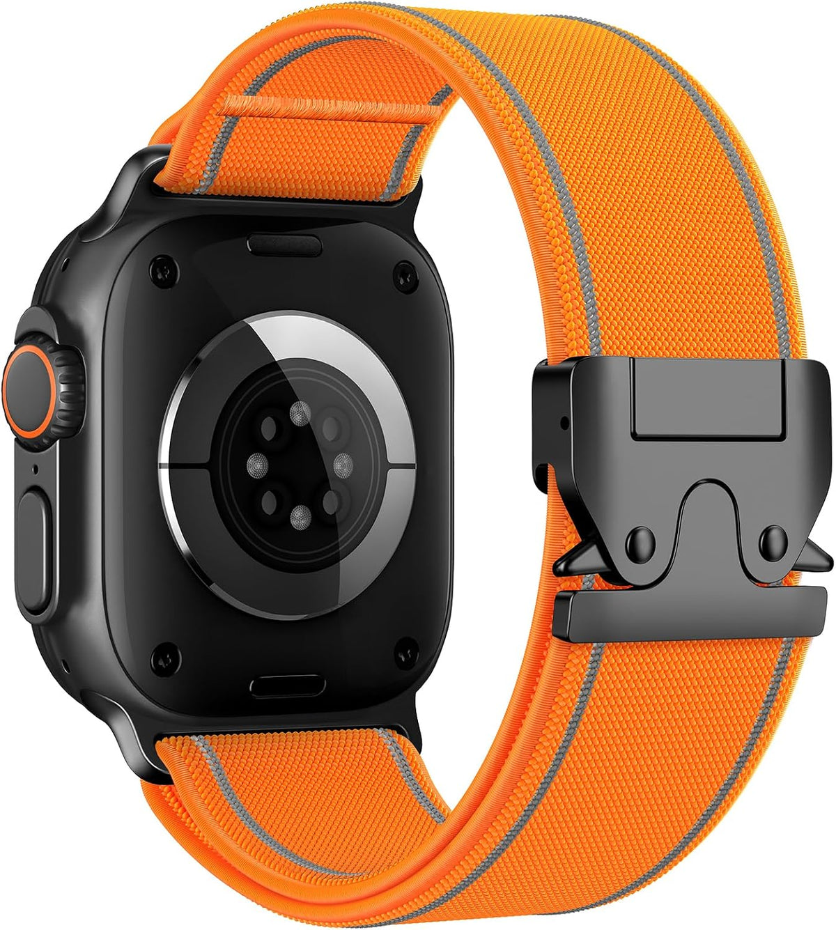 Elastic Sport Band for Apple Watch Ultra 4/3/2 Band 49mm 46mm 45mm 44mm 42mm 41mm 40mm Men, Adjustable Parachute Buckle Nylon Fabric Wristband for iWatch Series 12 11 10 SE 9 8 7 6 5 4 3
