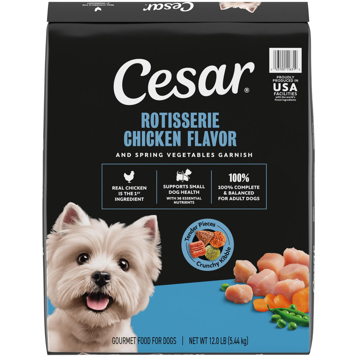 Cesar Small Breed Dry Dog Food, Chicken & Spring Vegetables Flavor, 2.7 lb