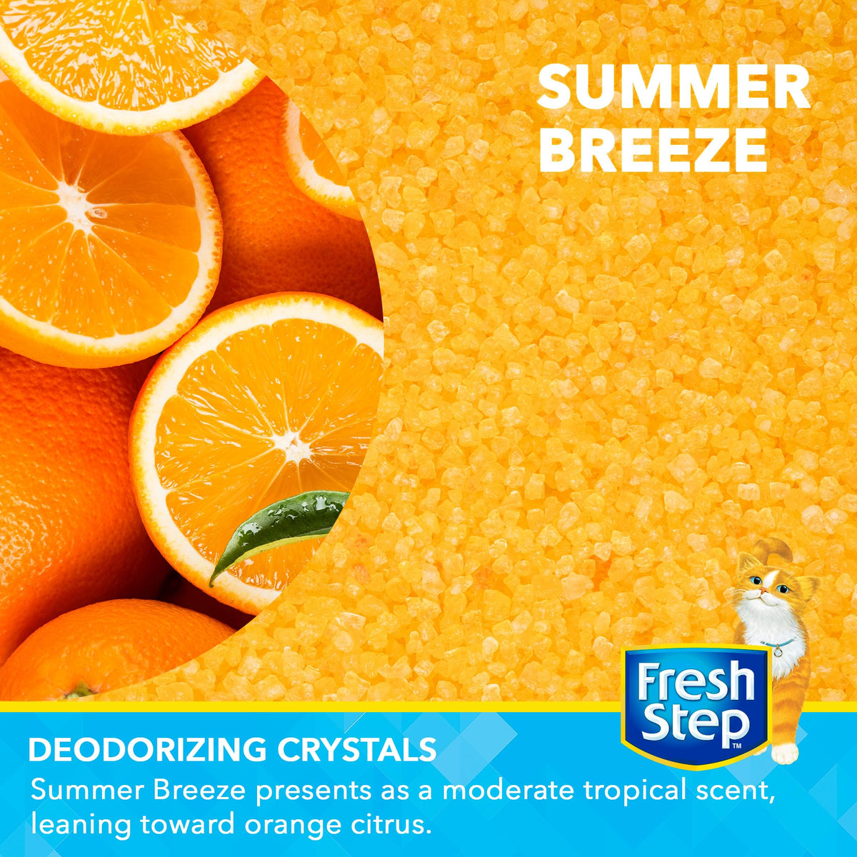 Fresh Step - Cat Litter Deodorizer, Litter Box Crystals, Fresh Scent, 15 oz
