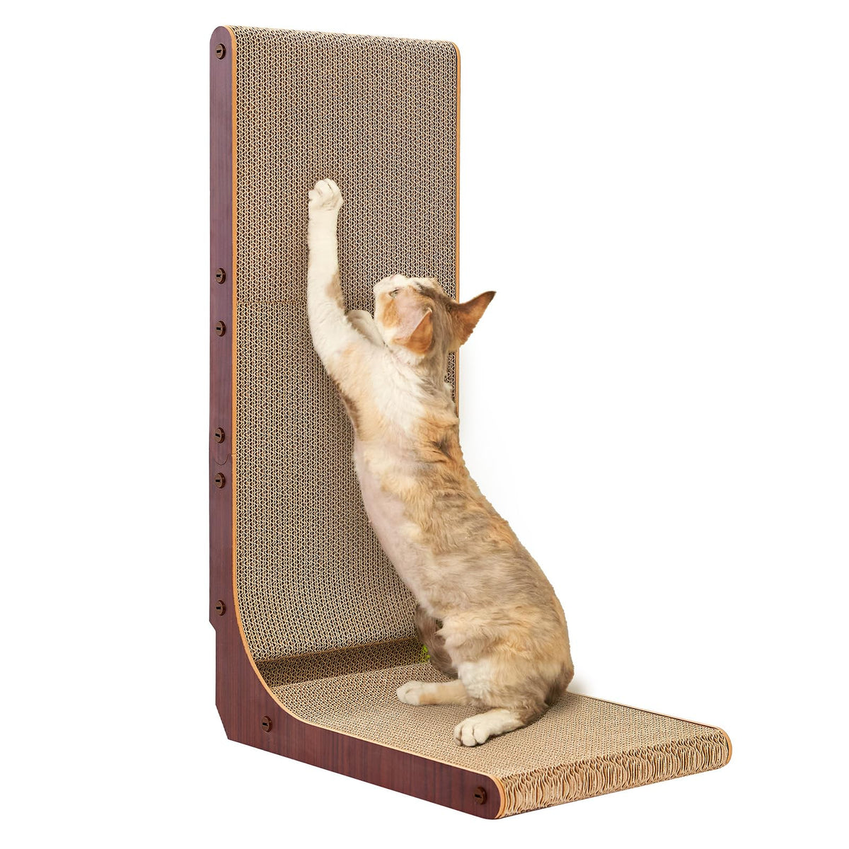 EHEYCIGA Cardboard Cat Scratcher for Indoor Cats, 26.8 Inch, Brown