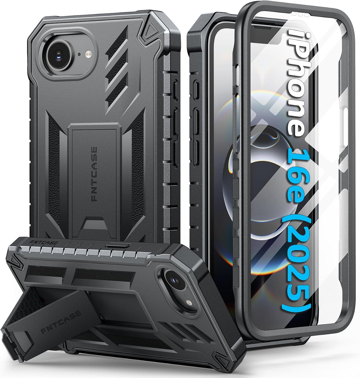 FNTCASE for iPhone 16 Case with Belt Clip and Built-in Screen Protector