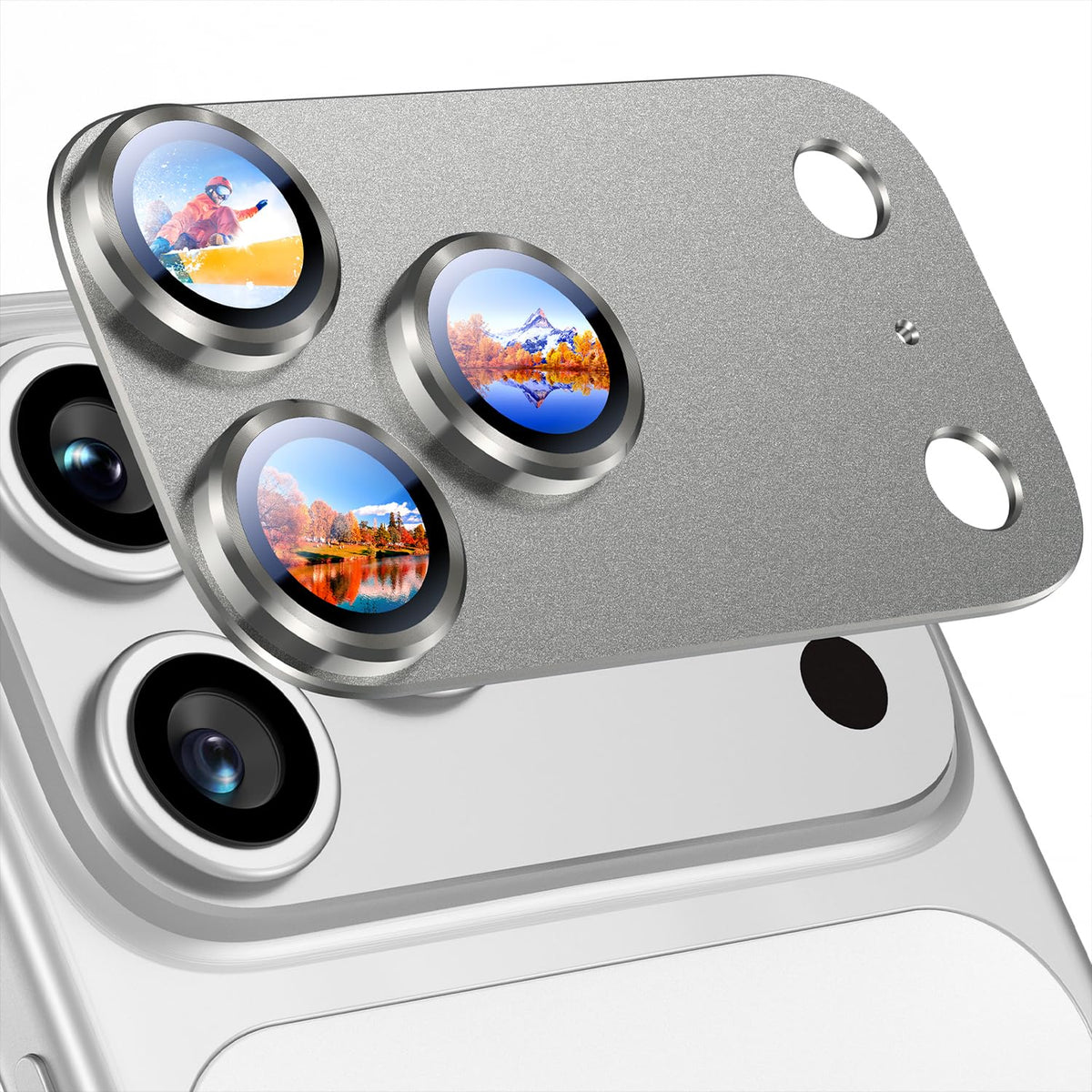 Uyiton for iPhone 18 Pro Camera Lens Protector, Metal Frame Glass Cover