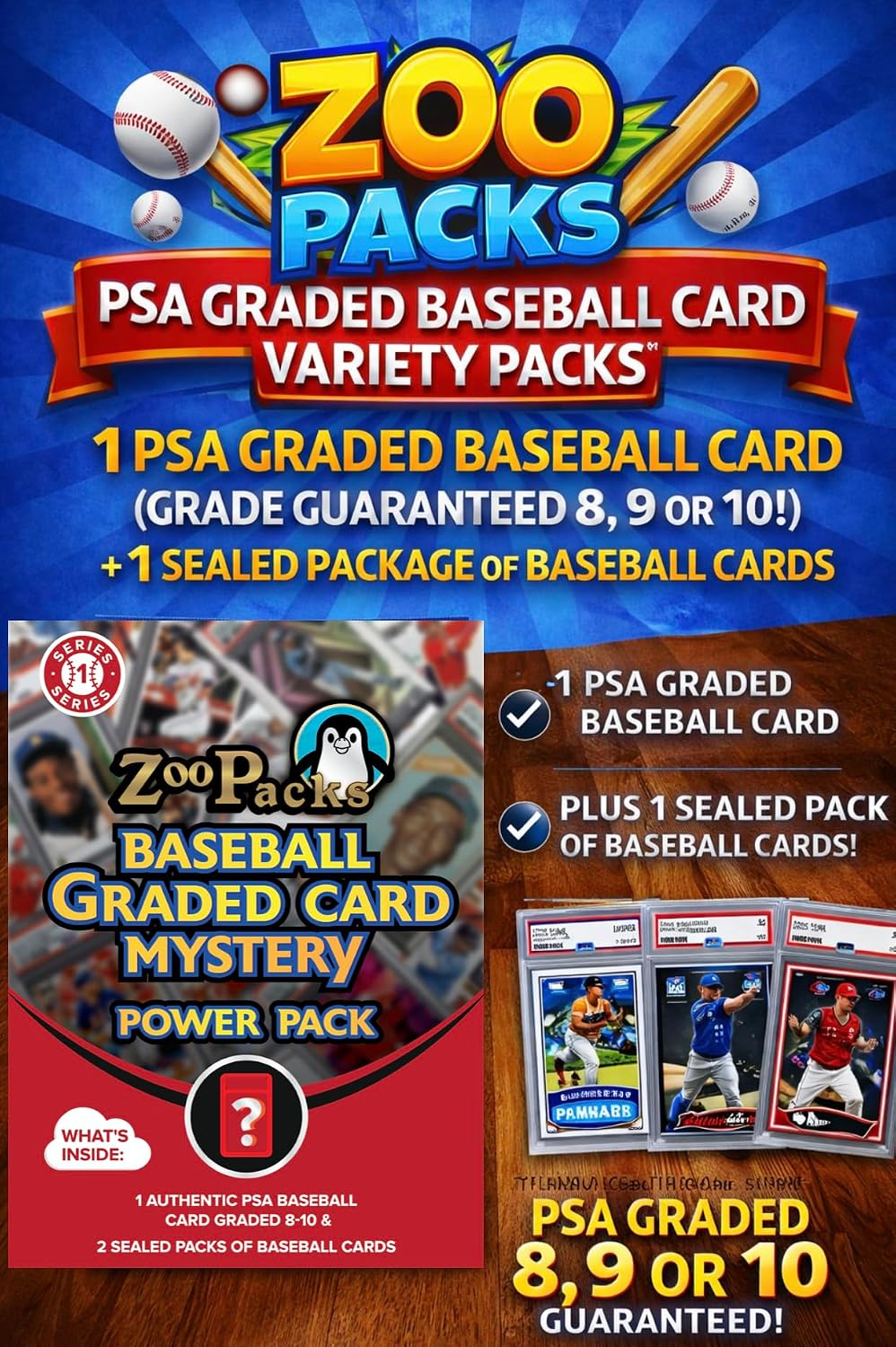 Zoo Packs MLB Baseball PSA Graded Card Mystery Power Pack - Amazon Exclusive
