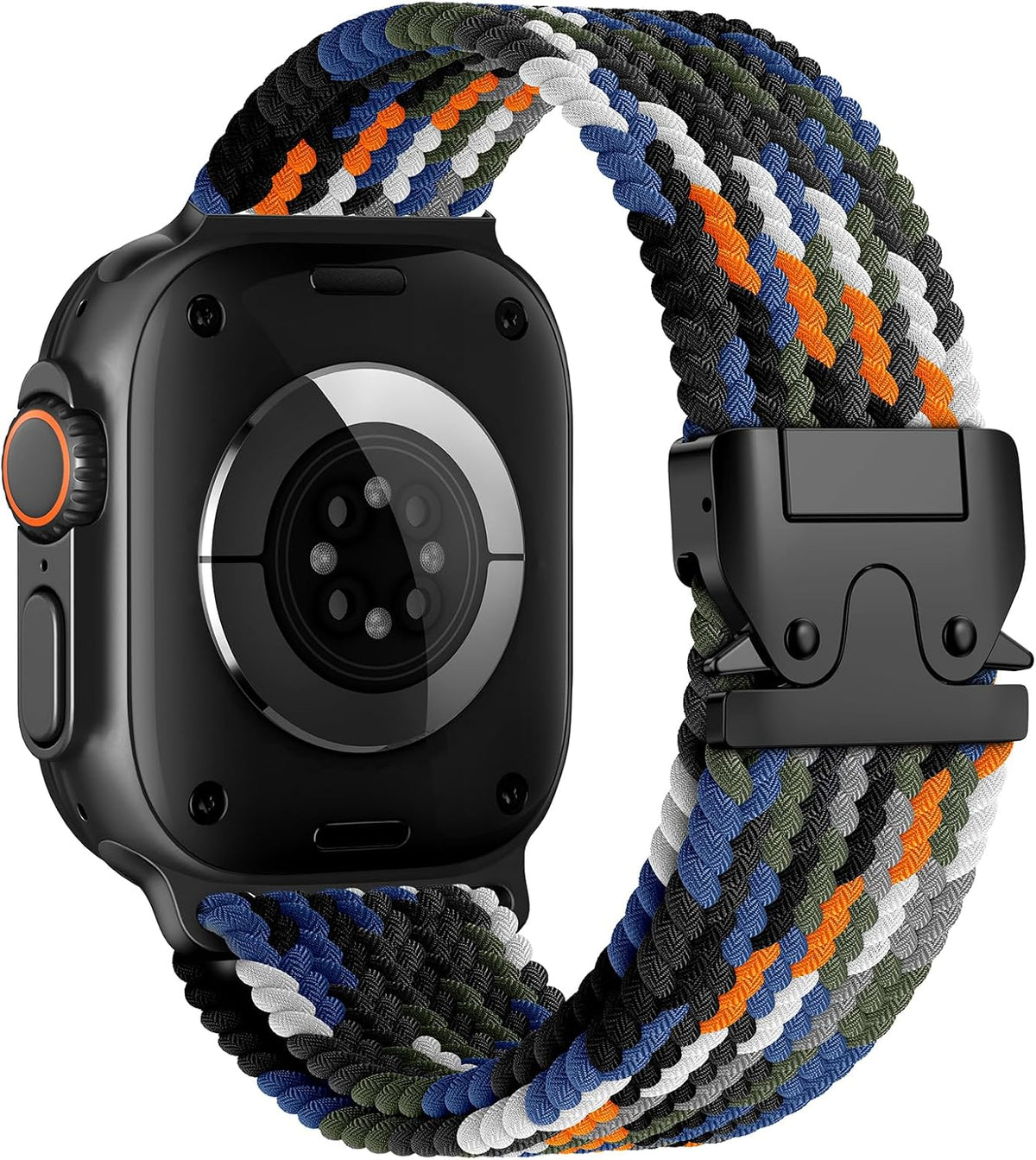Elastic Sport Band for Apple Watch Ultra 4/3/2 Band 49mm 46mm 45mm 44mm 42mm 41mm 40mm Men, Adjustable Parachute Buckle Nylon Fabric Wristband for iWatch Series 12 11 10 SE 9 8 7 6 5 4 3