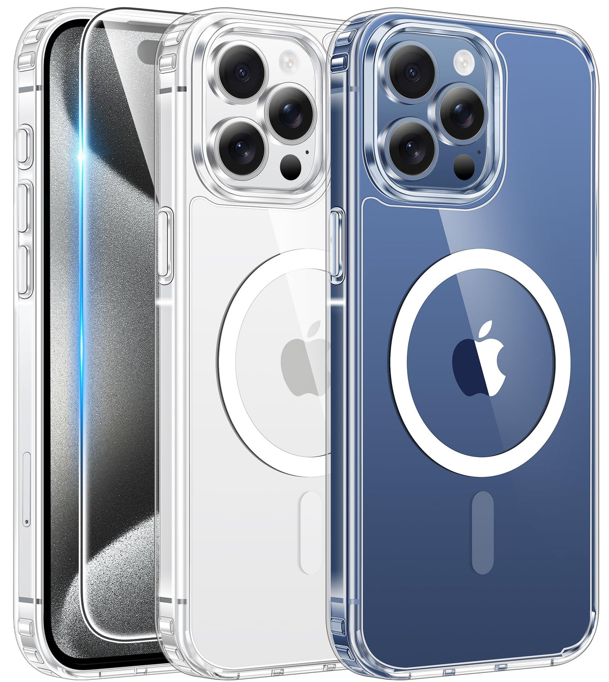 FNTCASE Magnetic for iPhone 15/14/13 Case, Clear