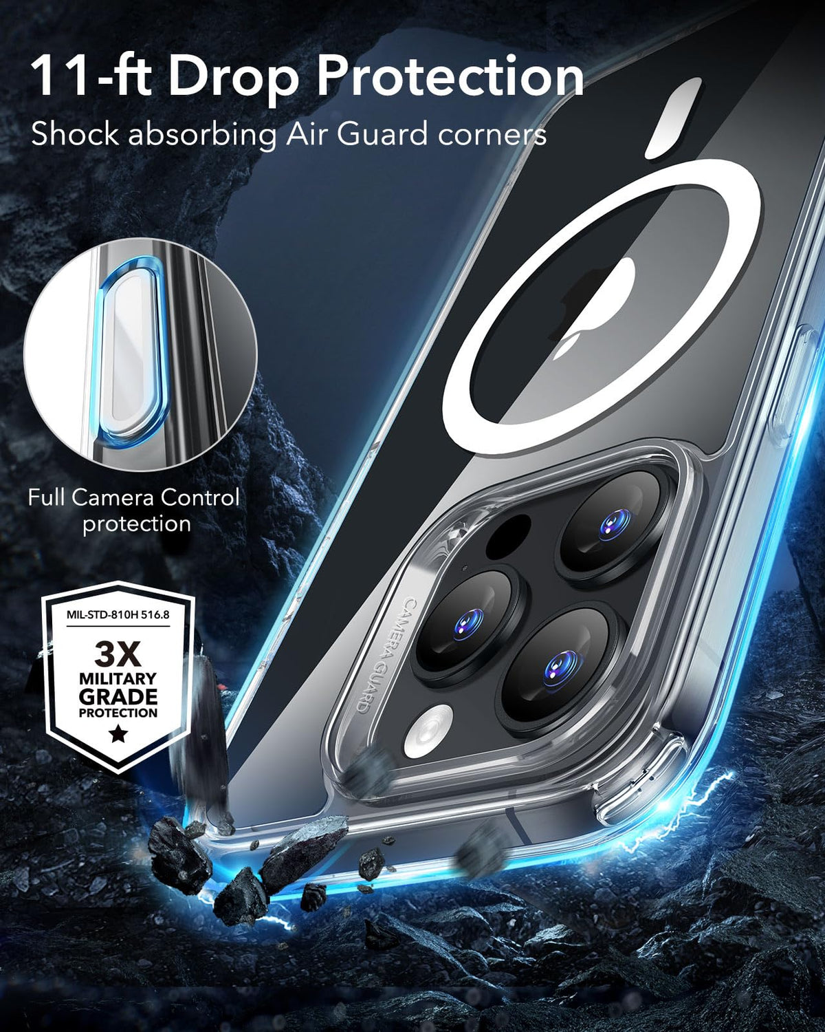 ESR Classic Hybrid for iPhone 18 Pro Max/17 Pro Max Case, Frosted Black