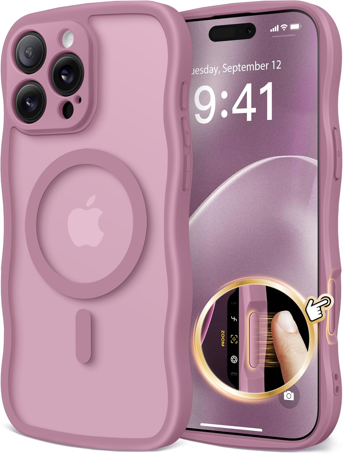 CAPRARO Cute for iPhone 11 Case, Compatible with MagSafe Stone